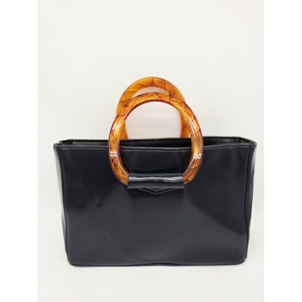 Vintage JR USA Julius Resnick Navy Faux  Leather Handbag Purse